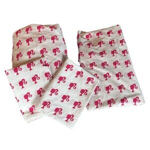 Barbie Pattern Full/Flat/2 Pillowcases Sheet Set Mattel 2024 4 Pc Set